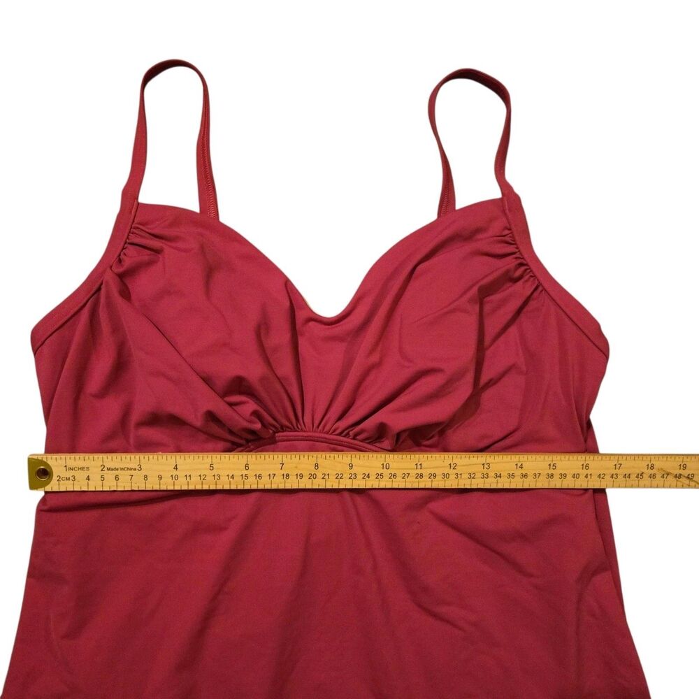 Lands End 1-Piece Bright Pink Swimsuit Swim Dress Size 18 XL Adjustable Straps - Picture 9 of 10